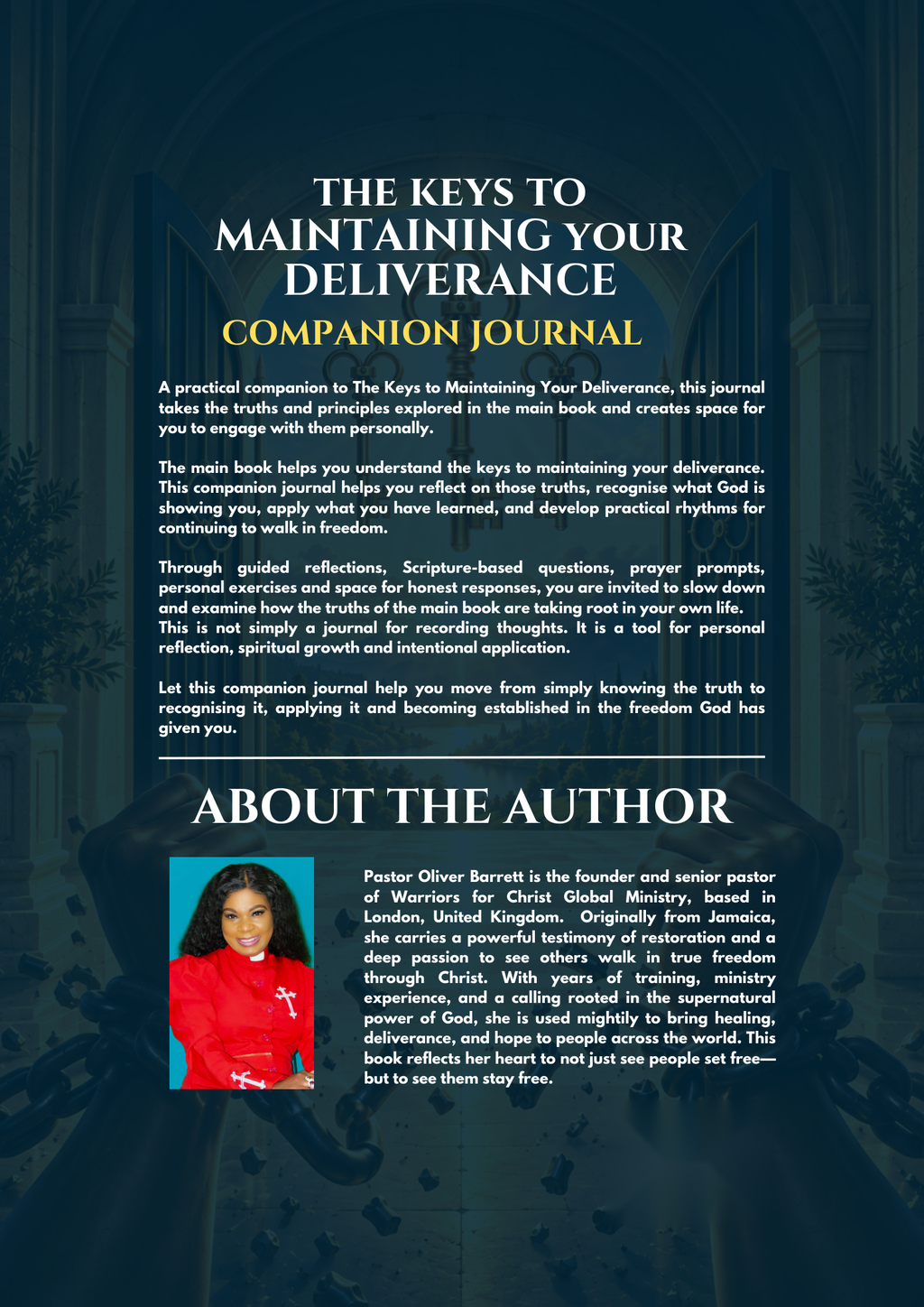 Back cover of The Keys to Maintaining Your Deliverance Companion Journal