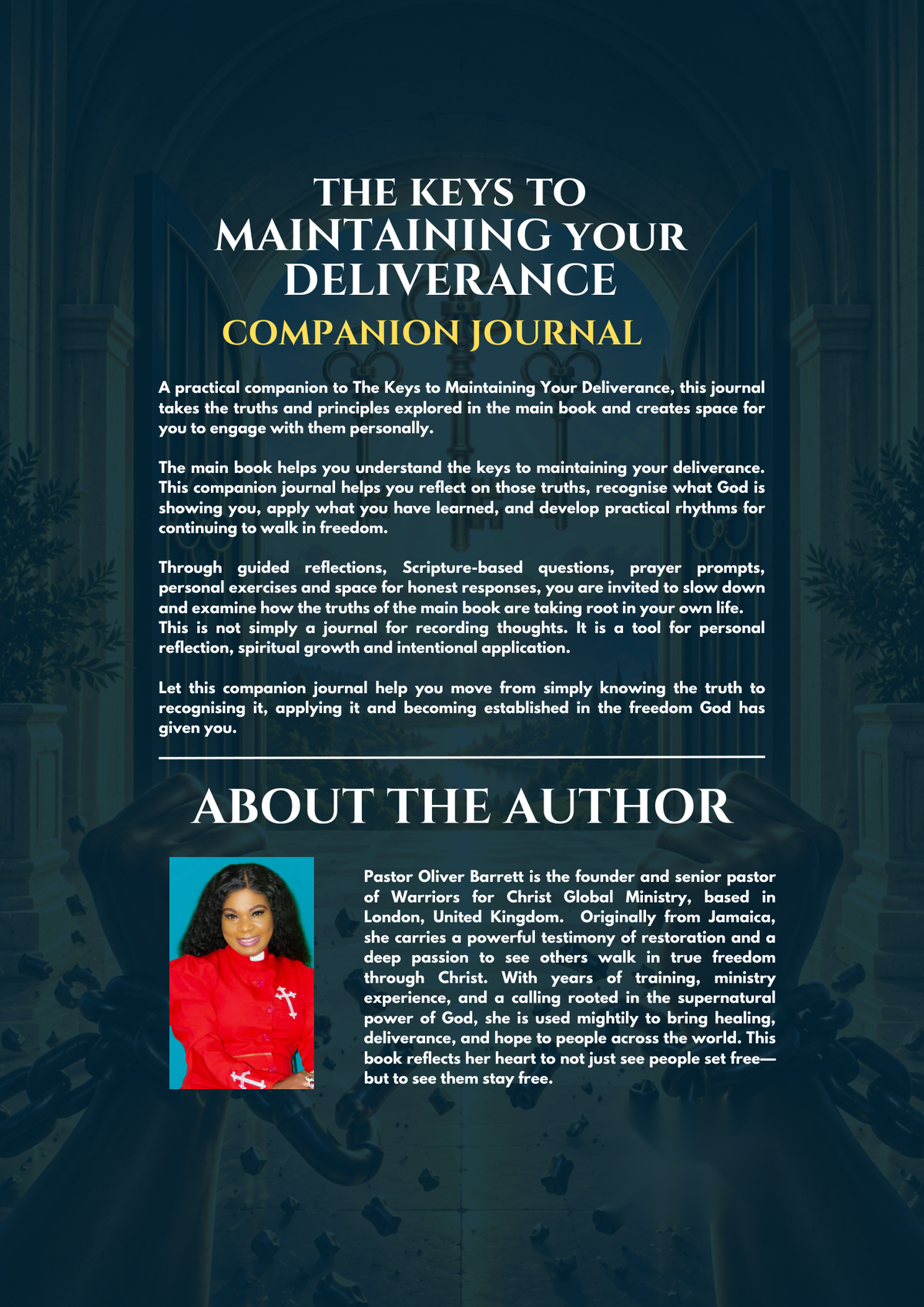 Back cover of The Keys to Maintaining Your Deliverance Companion Journal